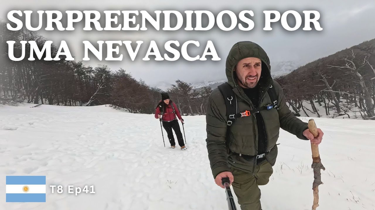PLANOS FRUSTRADOS EM USHUAIA! Caiaque furado e Nevasca na trilha da Laguna Turquesa - T8 Ep41