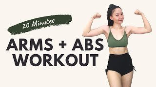 20 MIN TONE ARMS AND FLAT ABS WORKOUT AT HOME