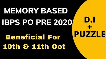 IBPS PO 2020 Questions 3rd October | Memory Based Questions | DI | Puzzles