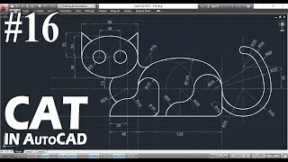 #16 || CAT IN AUTOCAD || AUTOCAD MECHANICAL PRACTICE DRAWING ||