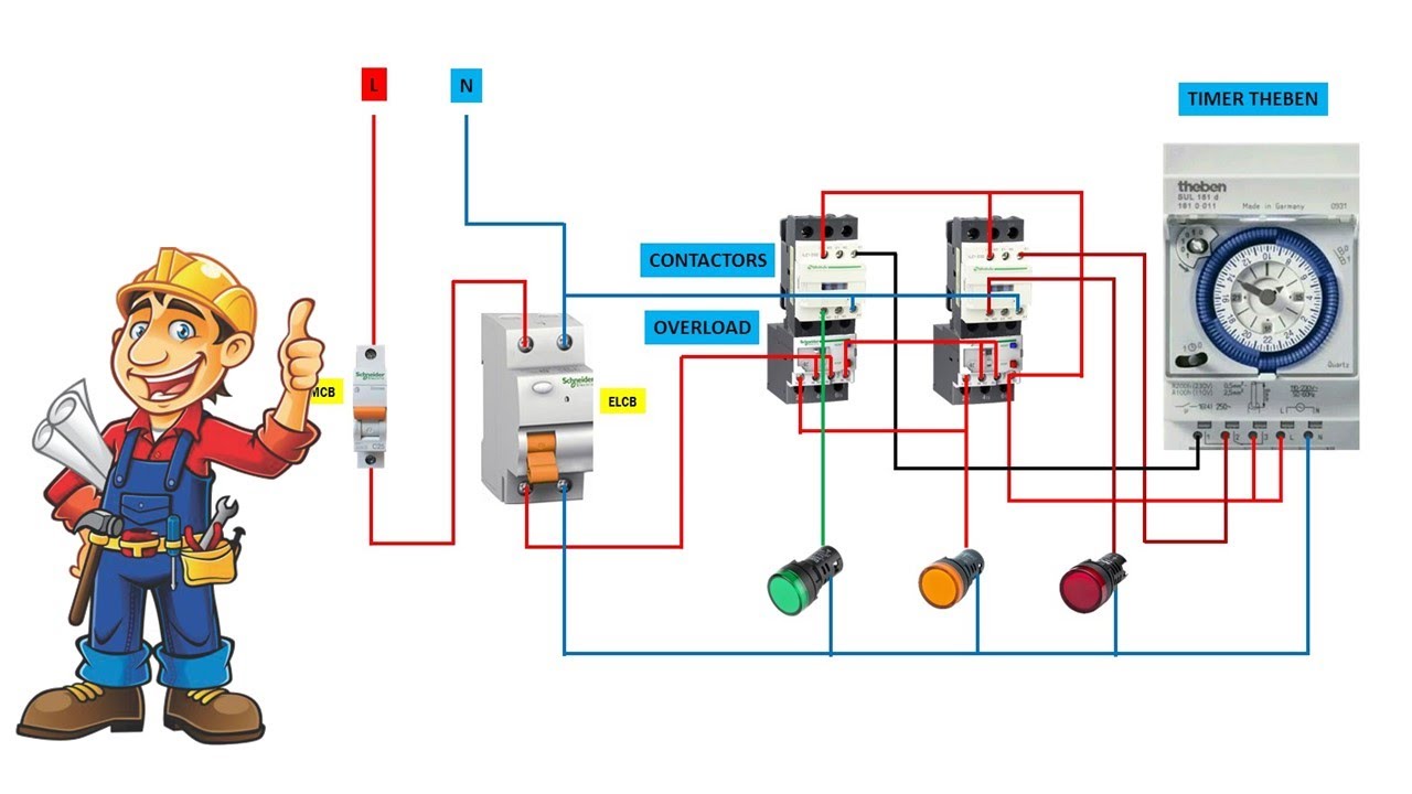 How to use a single 24 hour timer to operate two starter motors - YouTube