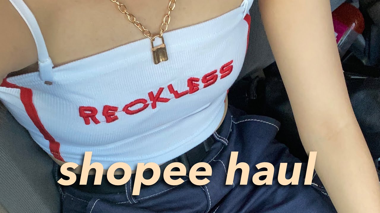  SHOPEE  TRY ON CLOTHING  HAUL 2022 crop tops skirts pants 