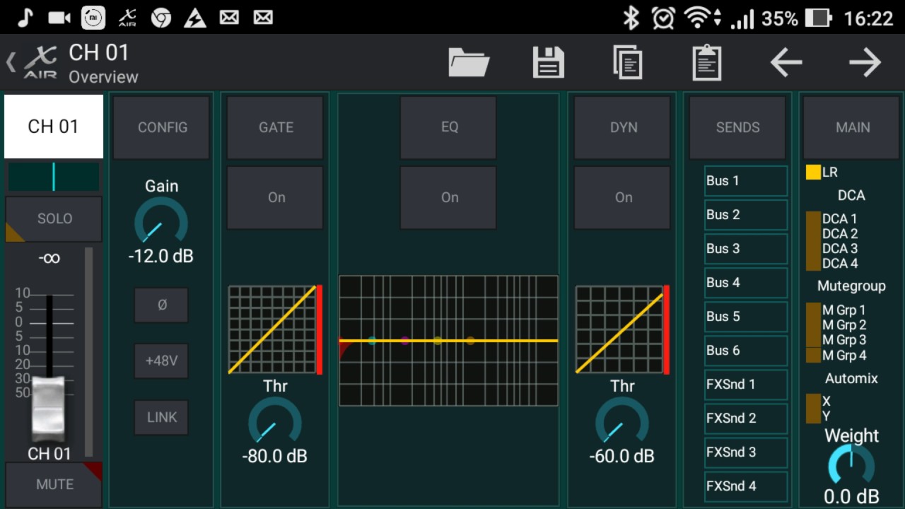 #1. Send Aux 1-2 X AIR XR12