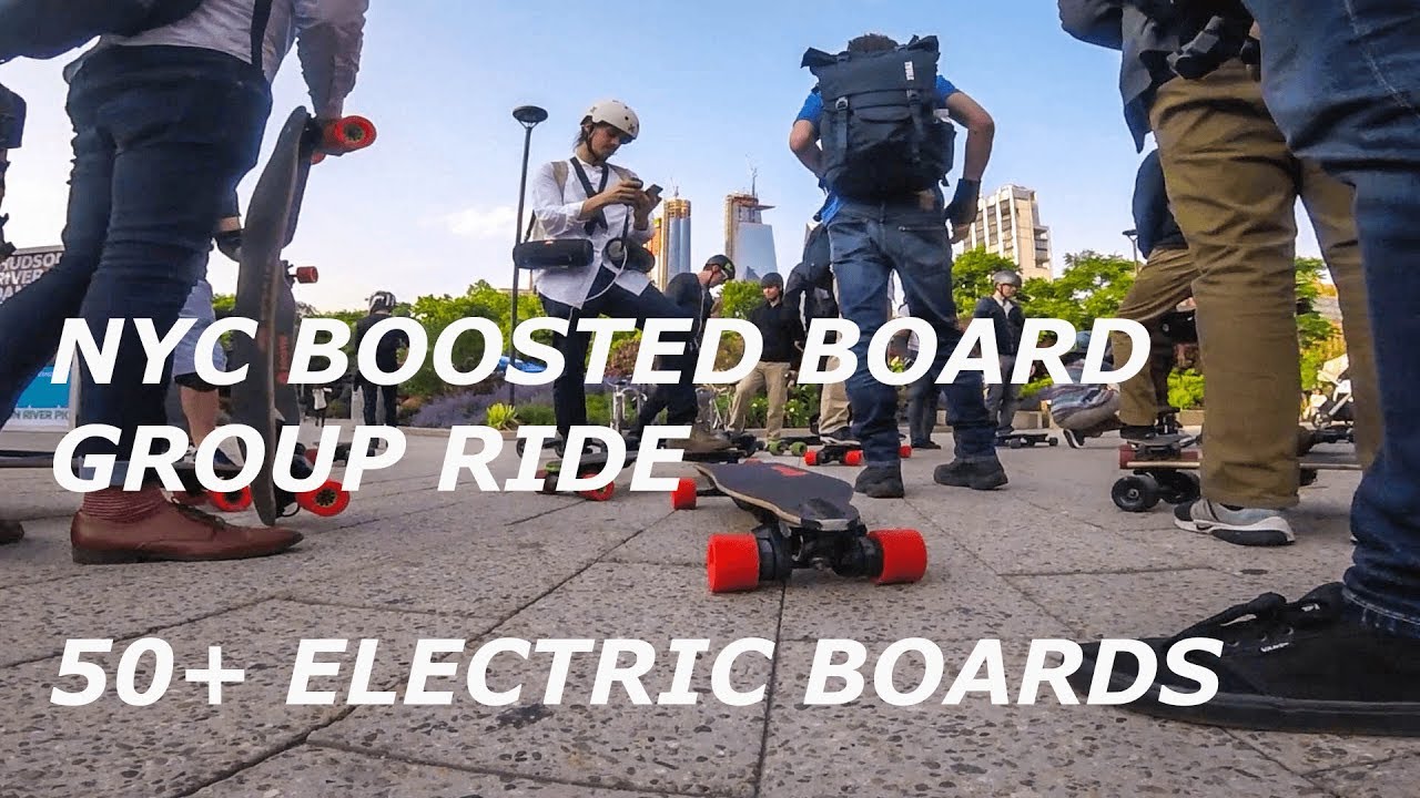 50+ ELECTRIC SKATEBOARDS NYC Boosted Board Group Ride YouTube