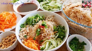 Làm BÌ CHAY Chỉ 2 Nguyên liệu đơn giản mà ngon ghiền luôn. Bún Bì Chay ngon vi Nước Mắm, Vanh Khuyen