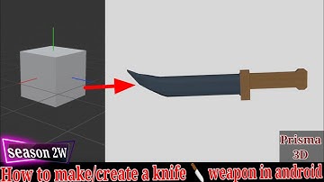 How to make/create a knife 🔪 in android use Prisma 3D full tutorial/#WEAPONs
