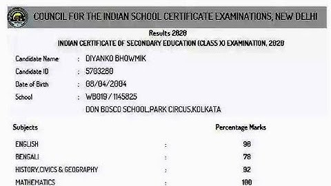 ICSE/ISC 10th 2020 Result कैसे देखे?