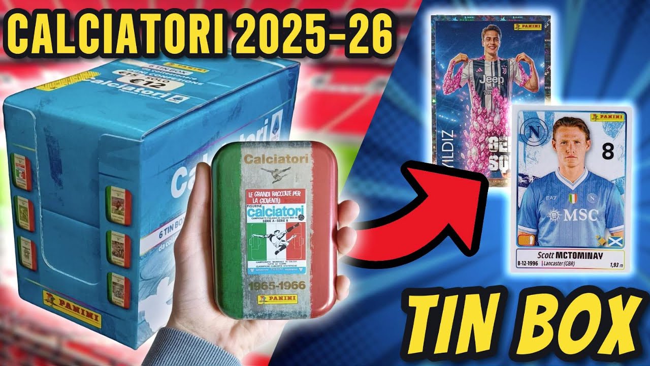 TIN BOX CALCIATORI PANINI 2025-26 - SPACCHETTAMENTO DA 15 BUSTINE 🔥🔥🔥