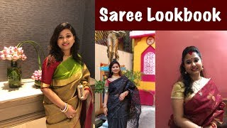 My Saree Lookbook For Festive Season - Part 1 Bengali Ethnic Durga Puja 2018
