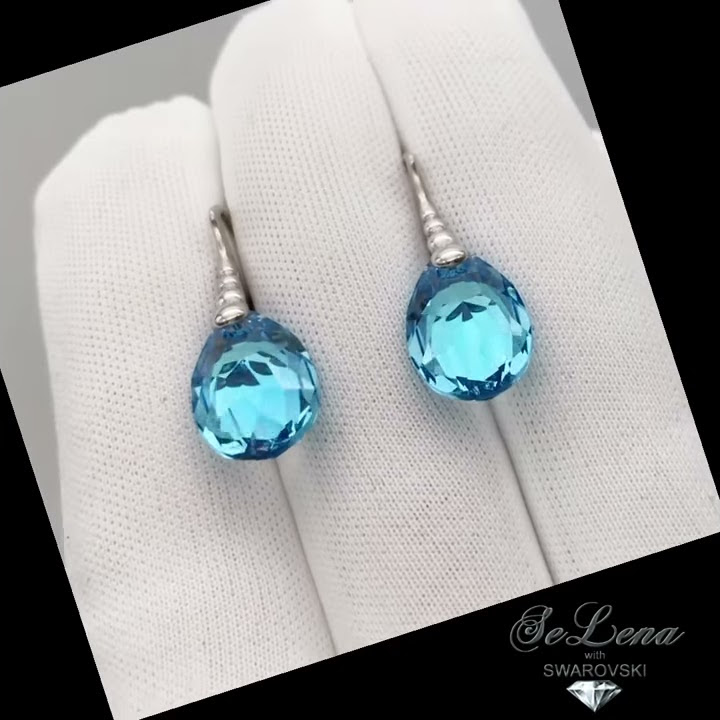 Сваровски серьги серебро 925_Серебряные серьги с кристаллами Swarovski ...