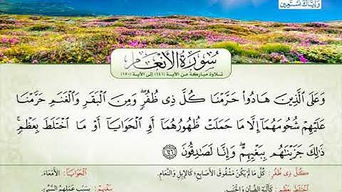 سورة الأنعام | من الآية 141 إلى 150 | القارئ الشيخ عاهد بشير زينو
