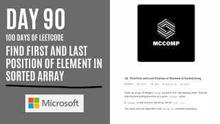 MICROSOFT INTERVIEW Q | Find First and Last Position of Element in Sorted Array (LC problem 34)