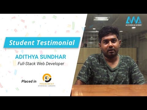Ace Web Academy Reviews | Full Stack Web Developer Training in Hyderabad | Adithya Sundhar