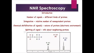 NMR: Introduction, Nature of spectrum, Chemical shift, Intensity of signal, Splitting of signal