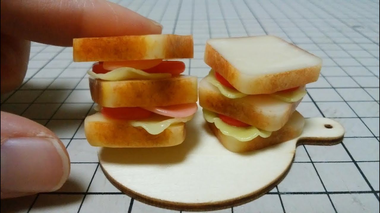 粘土樹脂でつくるミニチュアフード サンドイッチ DIY Miniature Food
