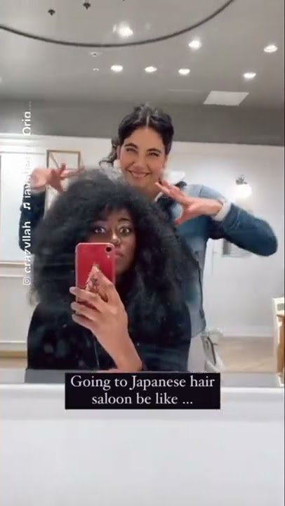 Black girl goes to Japanese hairsaloon for the first time #short