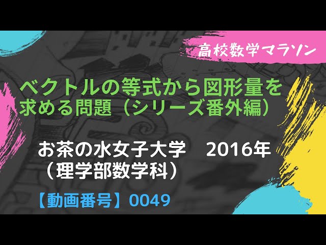 総合問題 動画番号0049】お茶の水女子大学 2016 理学部数学科 複素数
