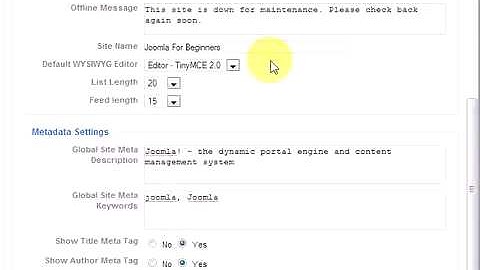 Joomla! 1.5 Global Configuration (1 of 3)