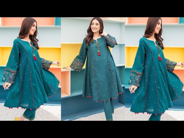 Cute Style Lawn Frock Designs & Kurta Styles Collection 2024