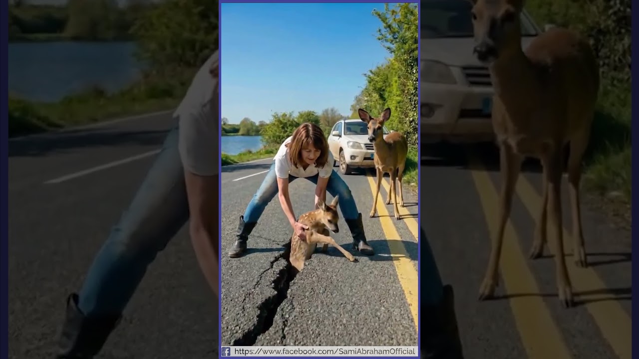 Woman Stops Traffic to Save Baby Fawn | #66news | #samiabraham | #wildliferescue