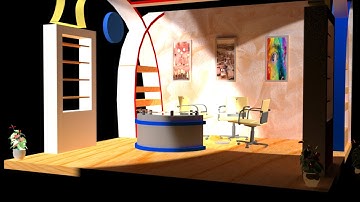Simple Exhibition Stand Modeling  and apply texture in 3D MAX Part-3