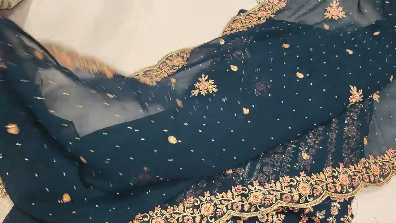 Original pakistani suits India organza pure chiffon heavy zari suits  cotton embroidery 7995319085