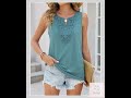 Lace Trim Sleeveless Tank Top