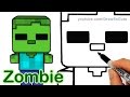 How to Draw Minecraft Zombie Cute and Easy step by step
