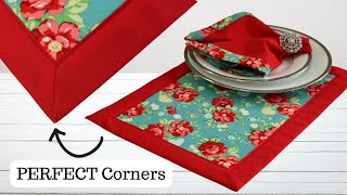 : DIY Double Sided Placemats with PERFECT Mitered Corners |  Manteles Individuales Doble Cara [FACIL]
