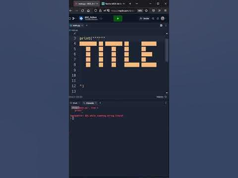 Beginner Python - How to use ASCII Art? 😁🖥️😀 #shorts #short - YouTube