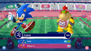 Mario And Sonic At The Olympic Games Tokyo 2020 Football Team Luigi , Bowser Jr ,Sonic