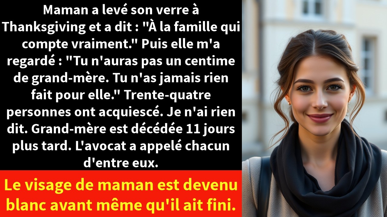 Maman a levé son verre à Thanksgiving et a dit : 