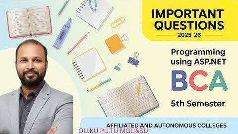 Programmeren met ASP.NET Belangrijke vragen 2025-26 BCA 5e semester V Sem Imp Gunshot Damsure OU