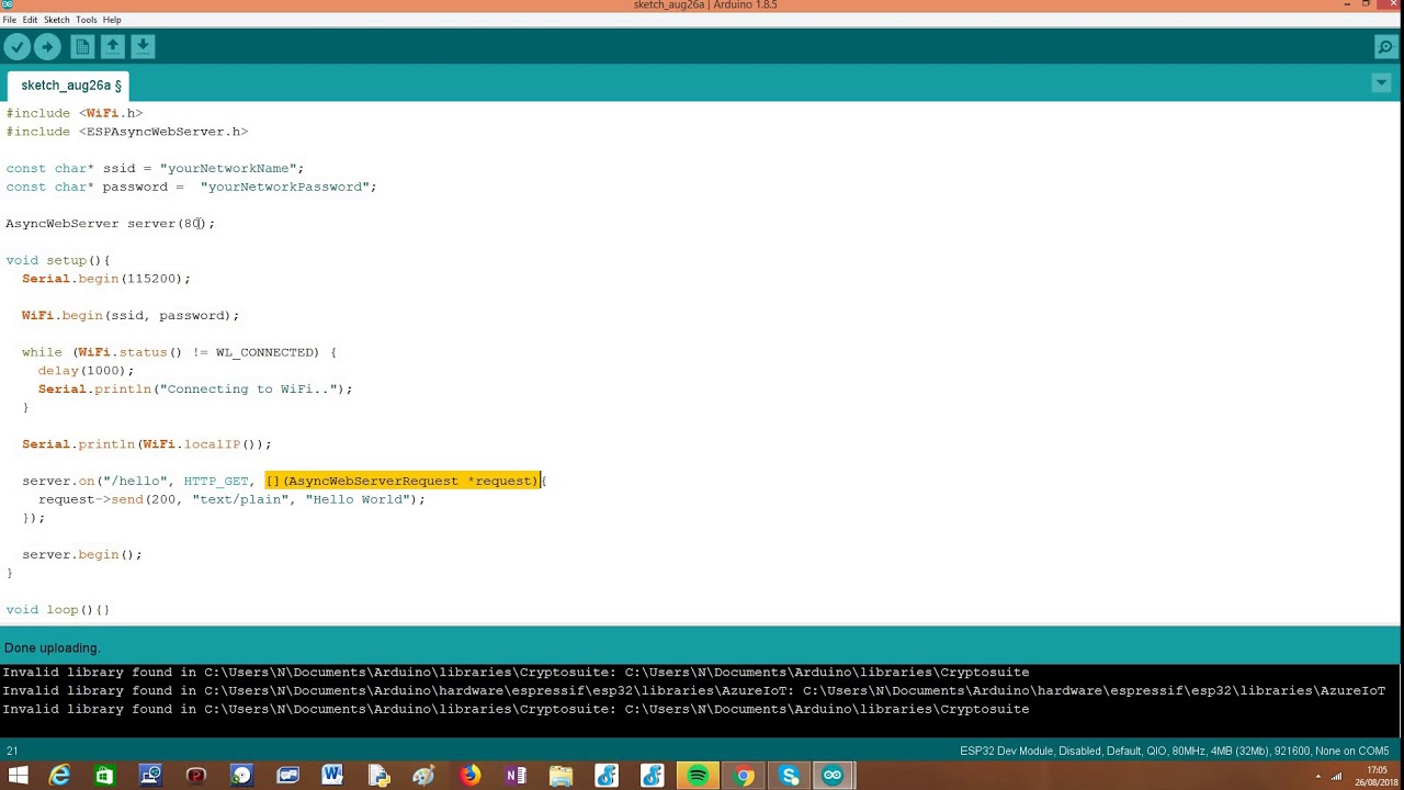 Arduino web Server. Esp32 Server password. ESPASYNCWEBSERVER.