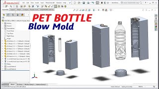 MOLD DESIGN | Making Blow Mold Design for PET Bottle || SOLIDWORKS TUTORIAL