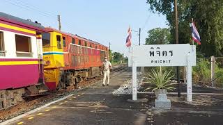 Alsthom 4144 ทำขบวนรถเร็วที่ 102 จอดสถานีพิจิตร