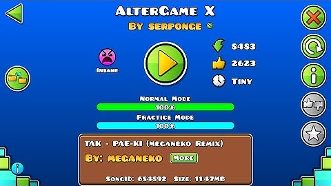 Geometry Dash: AlterGame X by serponge and others (unrated yet)
