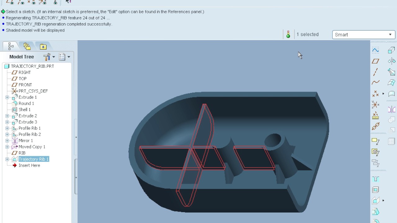 Trajectory Rib Examples create trajectory rib using pro -e 5 - YouTube