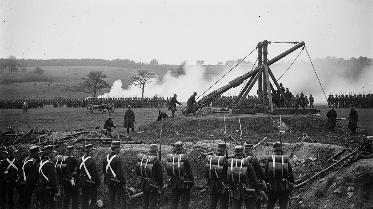 Als sie die preußische Katapult sahen lachten die französischen Soldaten ohne die Niederlage zu sehn