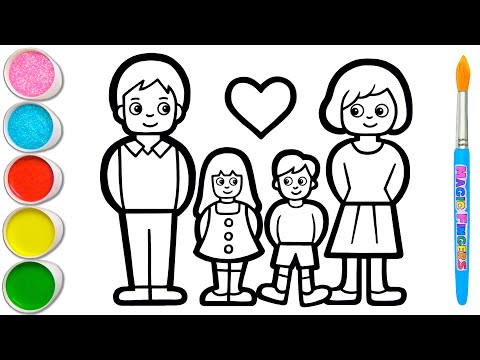 Drawing, Painting and Coloring Family for Kids & Toddlers | Basic How to Draw Tips for Children #143