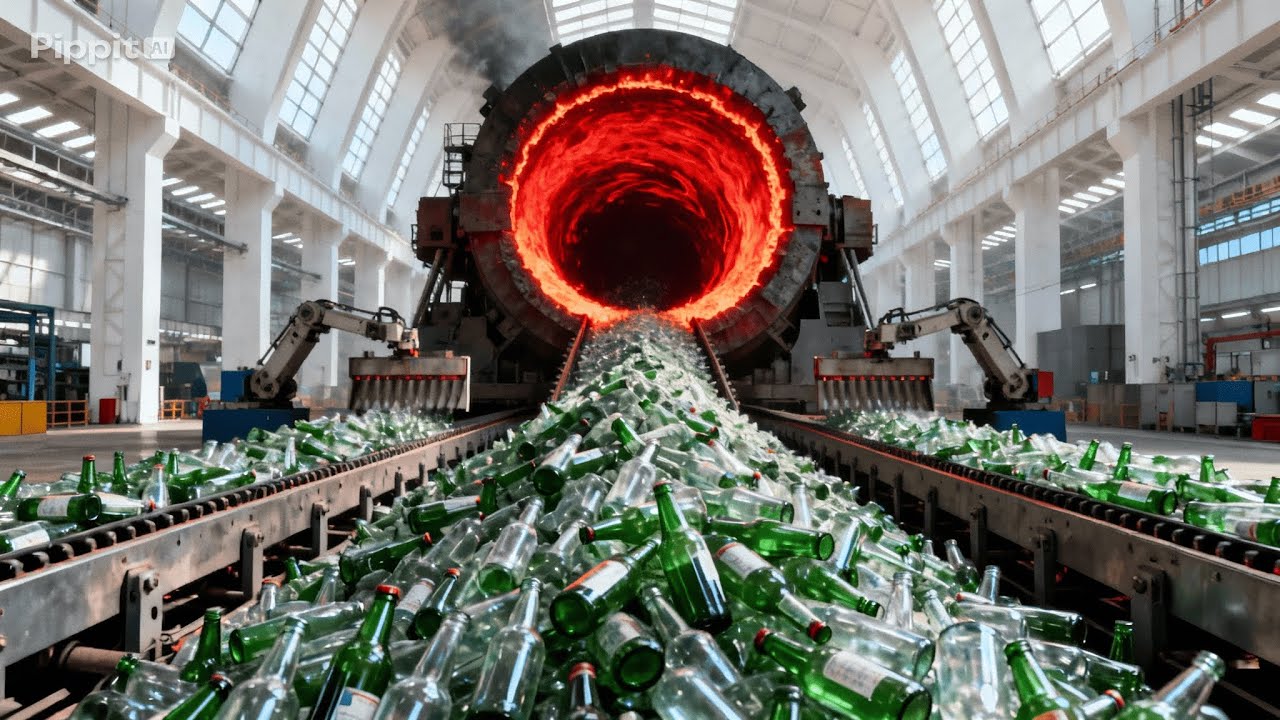 Inside the Glass Recycling Factory - Millions of Bottles Reborn (Full Process)