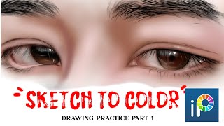【ibisPaint】 How I draw the eyes Sketch to Color Drawing Process ibisPaint X(Practice Drawing PART 1) screenshot 4