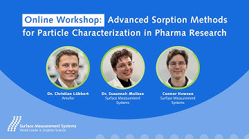 Workshop: Advanced sorption methods for particle characterization in pharma research