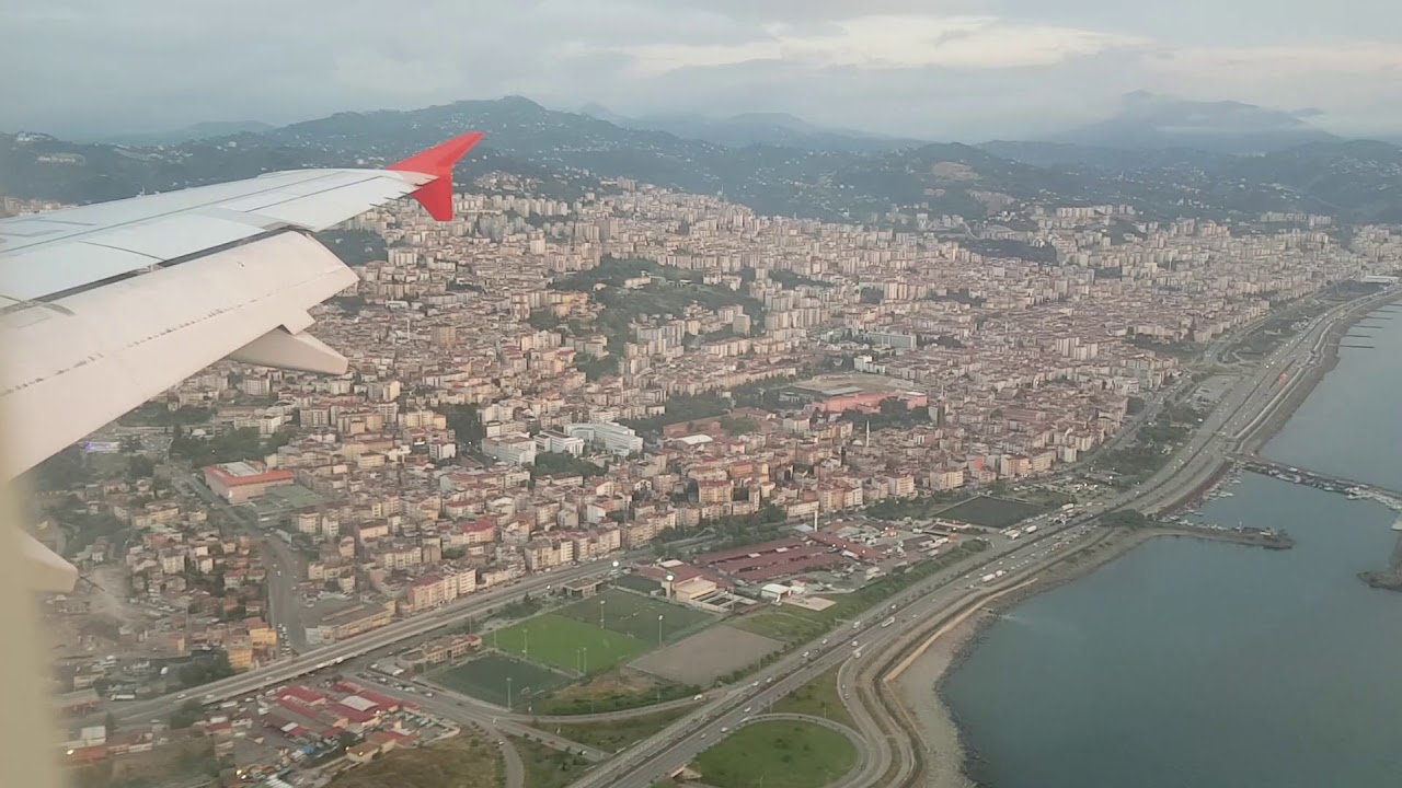 Türk Hava Yolları ile Trabzon havalimanına iniş.