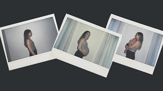 Pregnancy Body Transformation  - polaroids of belly growth