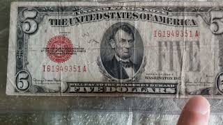 1928 $5 Dollar RED SEAL