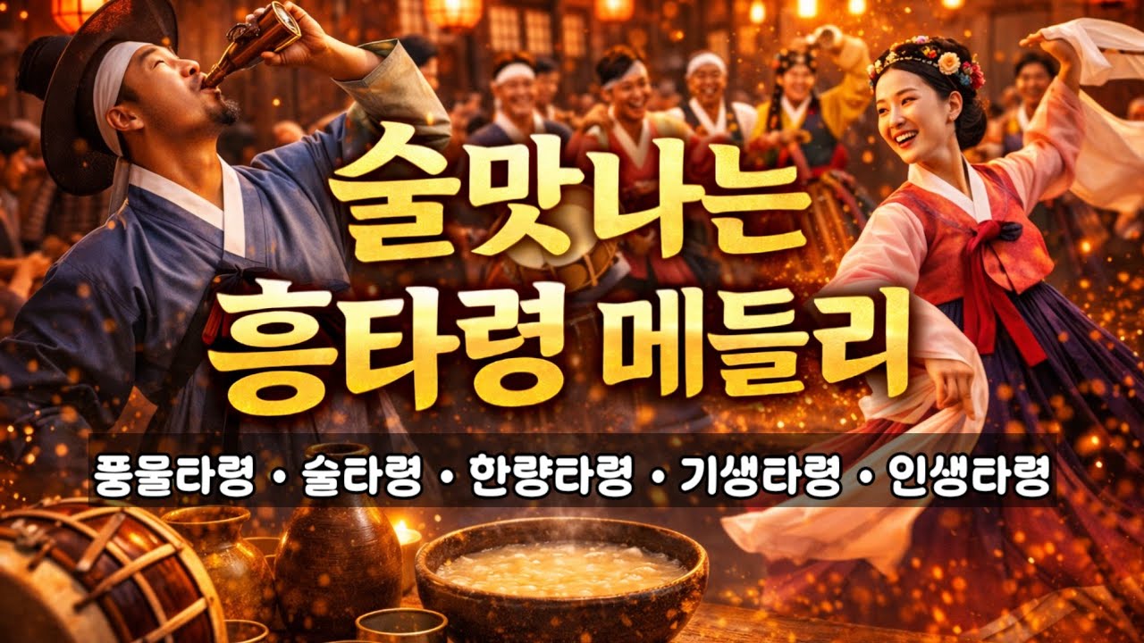 [술마실때 듣기좋은 노래] 신바람나는 흥타령 메들리 |#술맛나는흥타령메들리#흥타령#전통트롯#민요#사물놀이#풍물놀이#국악#풍물타령#술타령#한량타령#기생타령#인생타령#전통음악#흥폭발