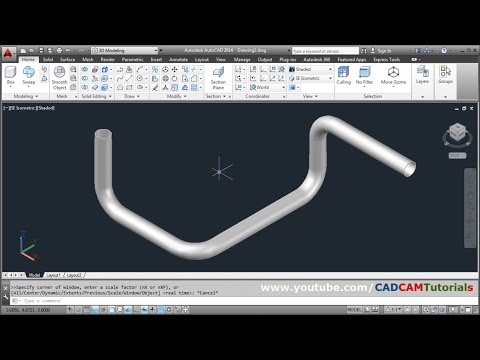 AutoCAD 3D Pipe Design Tutorial | How to Create 3D Pipe in AutoCAD