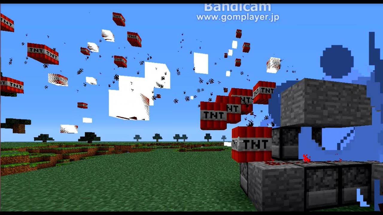 Minecraft 大爆発 Tntキャノン 2880発連射砲 Youtube