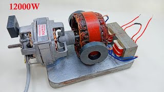 New idea make free energy generator with magnet and 2 transformer 240v light bulb electric generator